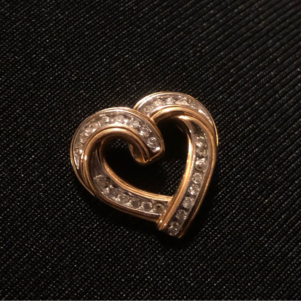 Vintage 14k Diamond Heart Slider/Pendant 3.2 Grams